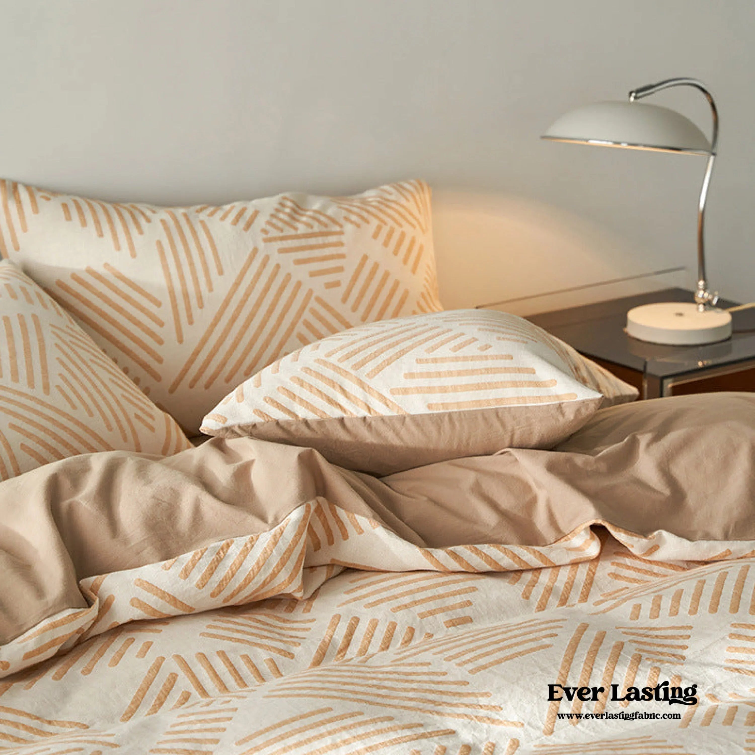 Boho Striped Bedding Set / Blue Ever Lasting
