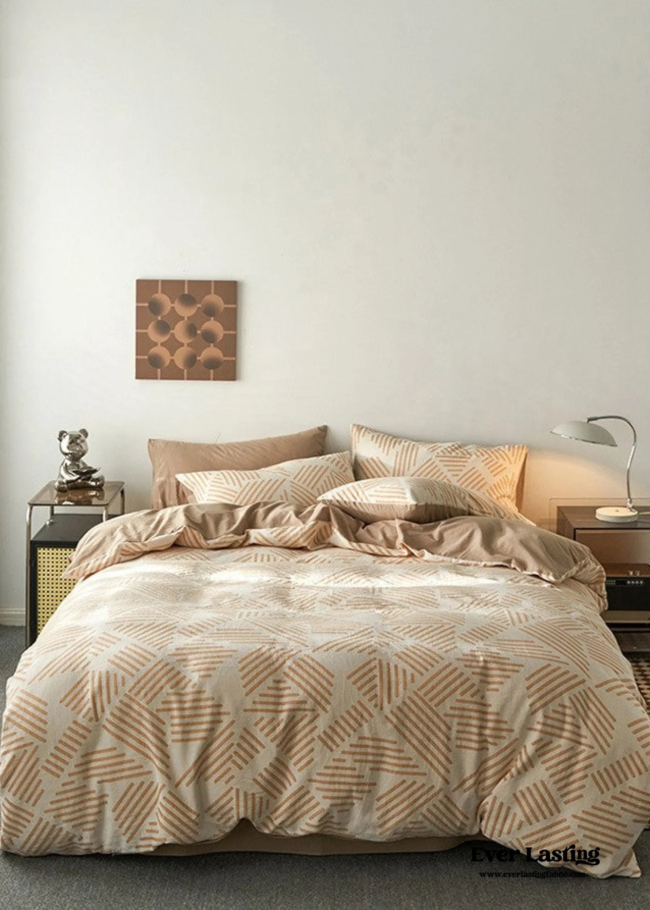 Boho Striped Bedding Set / Blue Ever Lasting