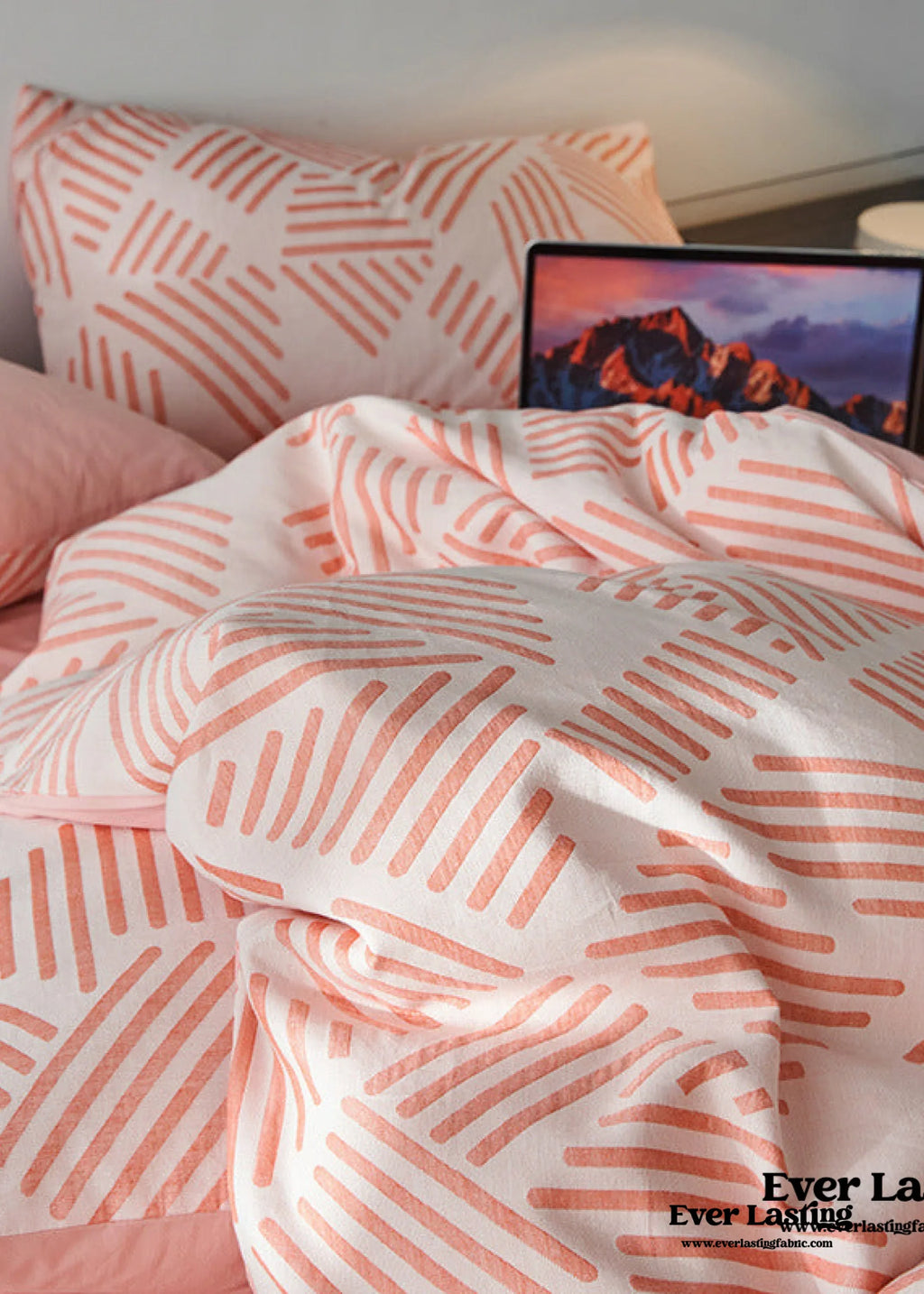 Boho Striped Bedding Set / Blue Ever Lasting
