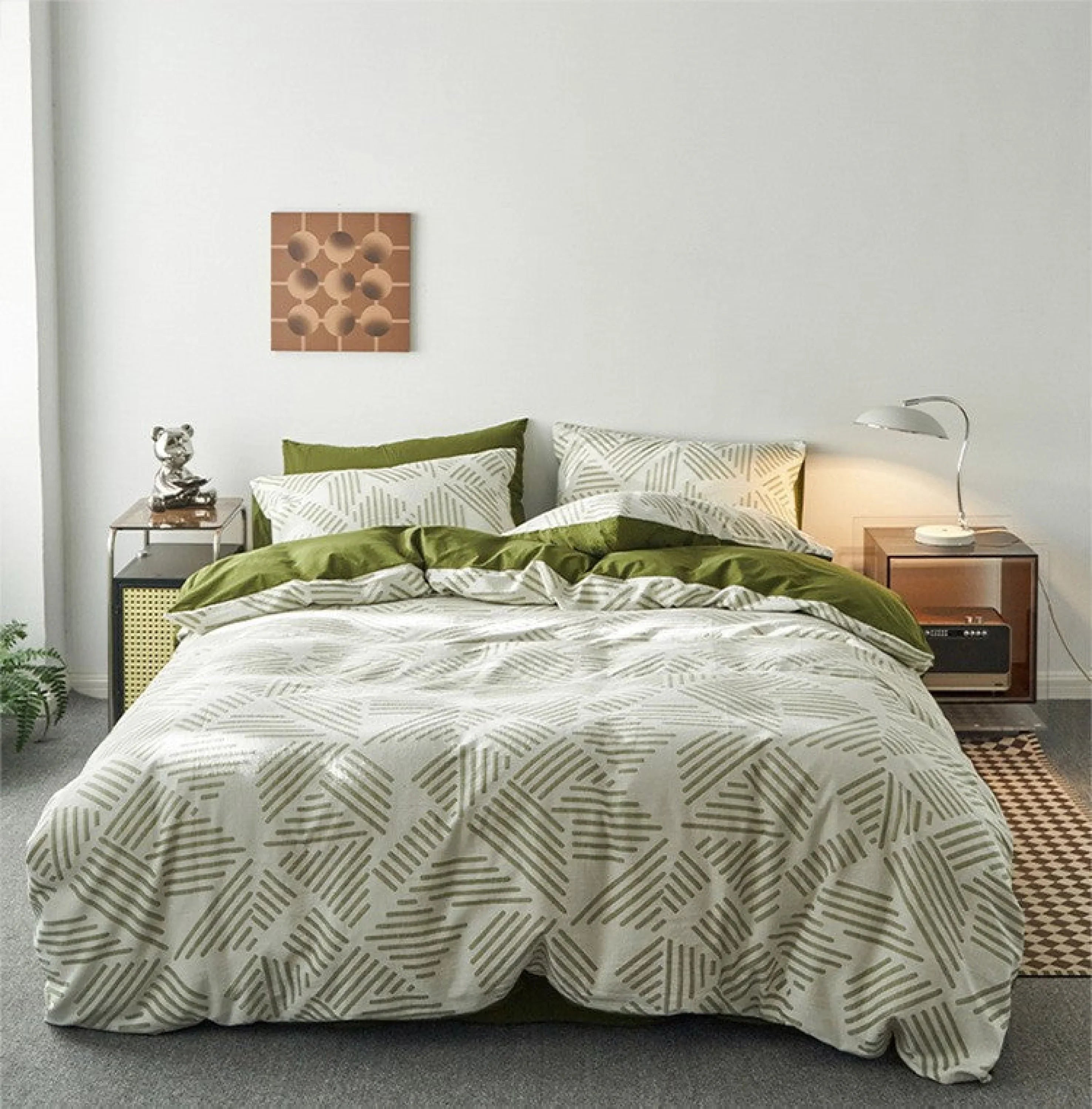 Boho Striped Bedding Set / Blue Ever Lasting