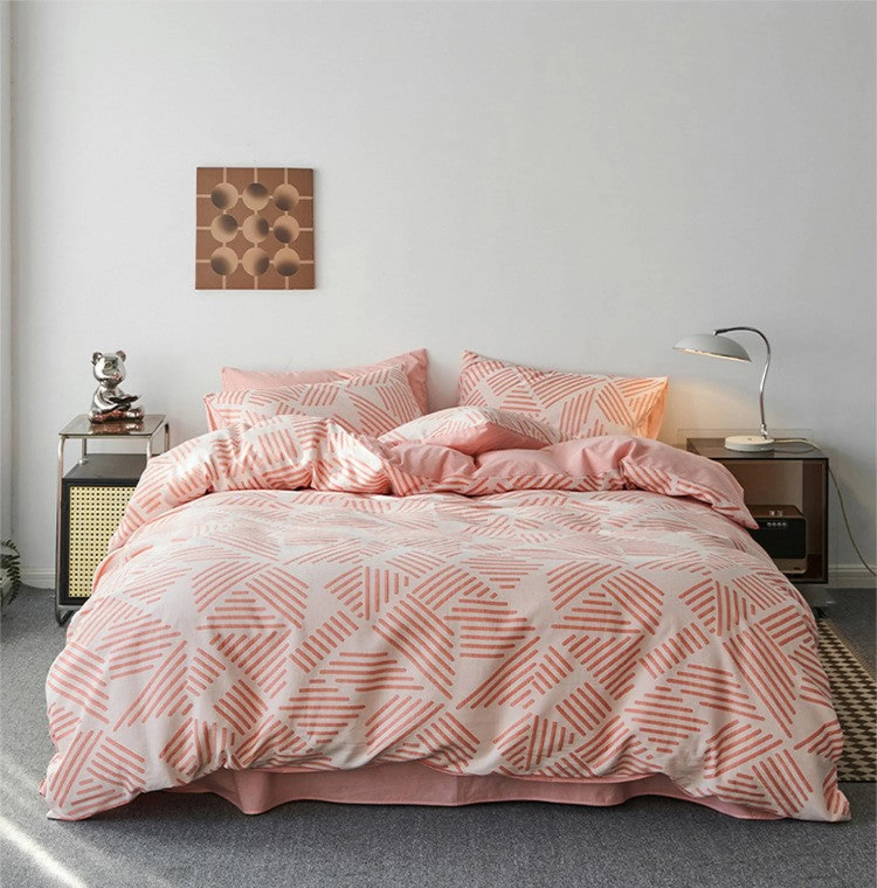 Boho Striped Bedding Set / Blue Ever Lasting