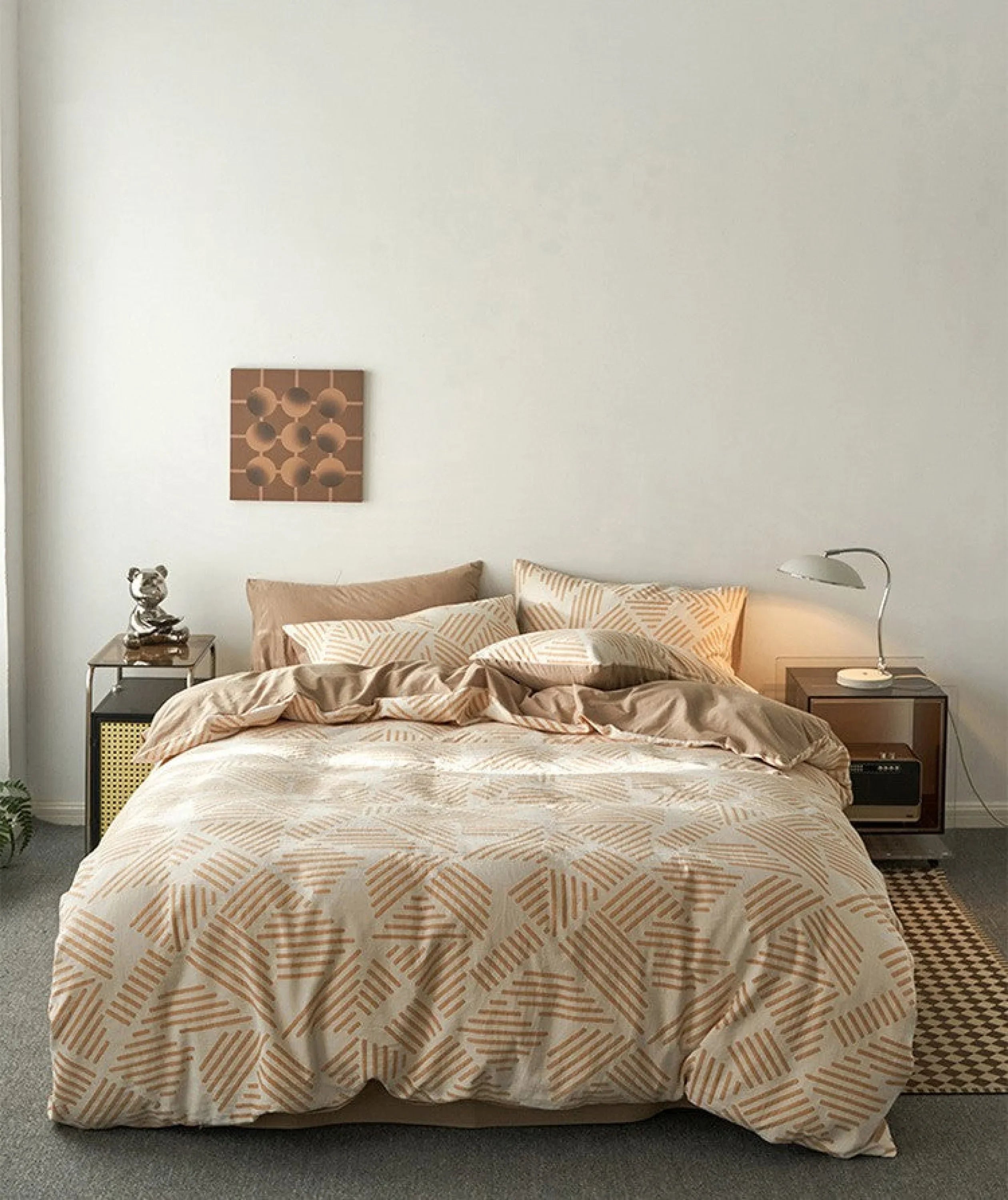 Boho Striped Bedding Set / Blue Ever Lasting