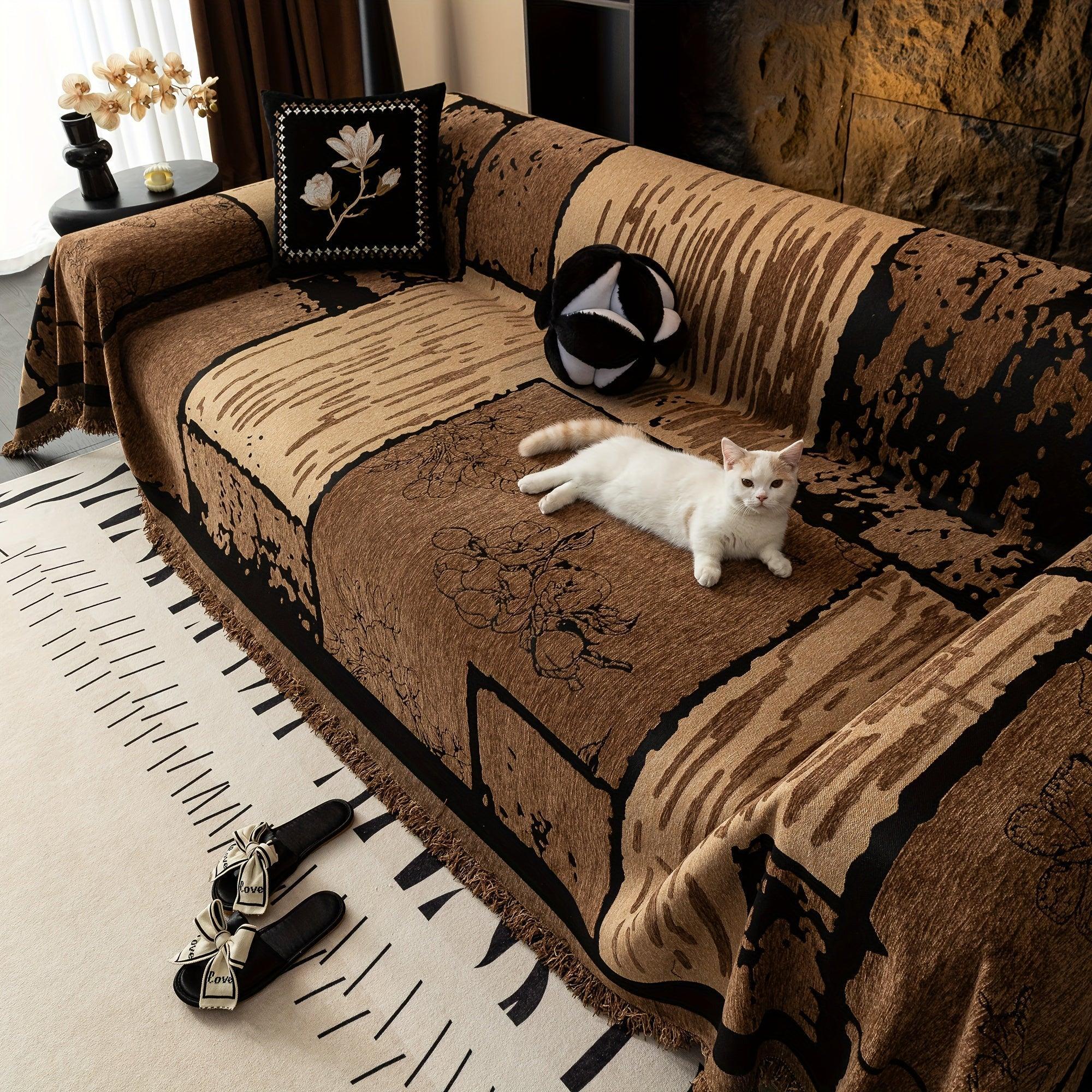 Boho Style Sofa Throw Covers with Tassel Embellishment | All-season - House Of Avana