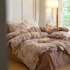 Bonnie Ribbon Bow Tie Floral Bedding Set / Blue Ever Lasting