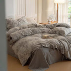 Bonnie Ribbon Bow Tie Floral Bedding Set / Brown Ever Lasting