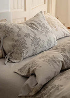 Bonnie Ribbon Bow Tie Floral Bedding Set / Brown Ever Lasting