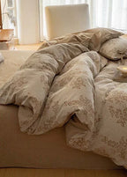 Bonnie Ribbon Bow Tie Floral Bedding Set / Light Gray Ever Lasting
