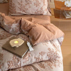 Bonnie Ribbon Bow Tie Floral Bedding Set / Brown Ever Lasting