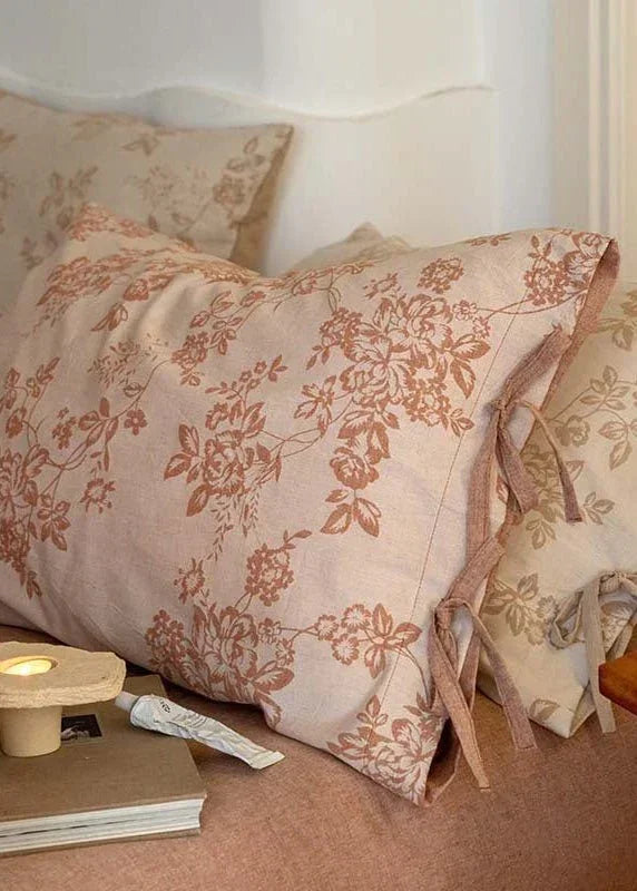 Bonnie Ribbon Bow Tie Floral Bedding Set / Pink Ever Lasting