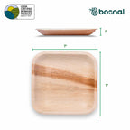 Bosnal - Palm Leaf Biodegradable Plates; 7 inch, Square Bosnal