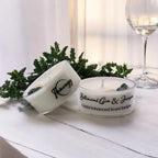 Clear glass tea light holder with crystal and white coconut-soy wax candle, botanical scent - House of Avana