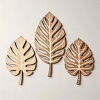 Wooden Christmas Wall Art Set of Botanical Design Plaques - House Of Avana
