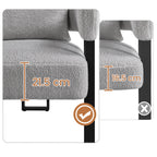 Costoffs Boucle Accent Chair Upholstered Armchair Vanity Chair with throw pillow & Adjustable Feet for Living Room/Bedroom/Home/Office/Small Space, White/Grey House Of Avana