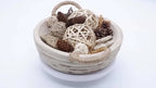 Paulownia Wood Decorative Bowl 11.2 Inch with Rope Handle, angled view - House Of Avana