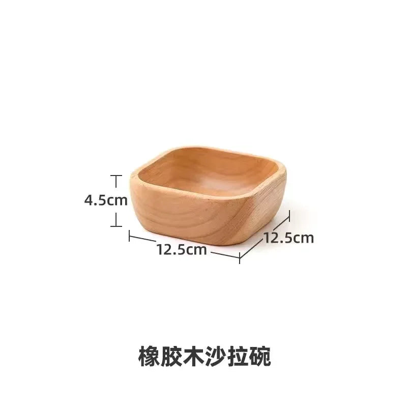 Solid Wood Square Bowl Creative Dessert Tray Sushi Boat Tableware, product packaging - House Of Avana
