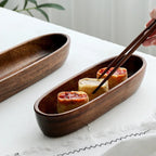 Creative Boat-shaped Wooden Bowl Household Solid Wood Oval Acacia Wood Dried Fruit Plate Snacks Snack... - House Of Avana