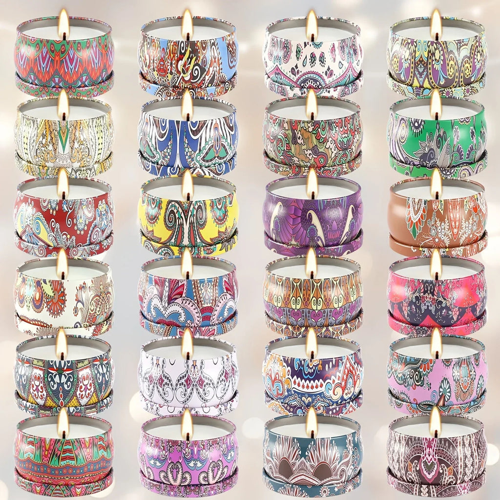 1 Box of S, 6.1*3.81cm[2.4*1.5 Inches]2.5oz *24 Scented Candles, High-quality Soy Wax, Lavender Scent,... - House Of Avana