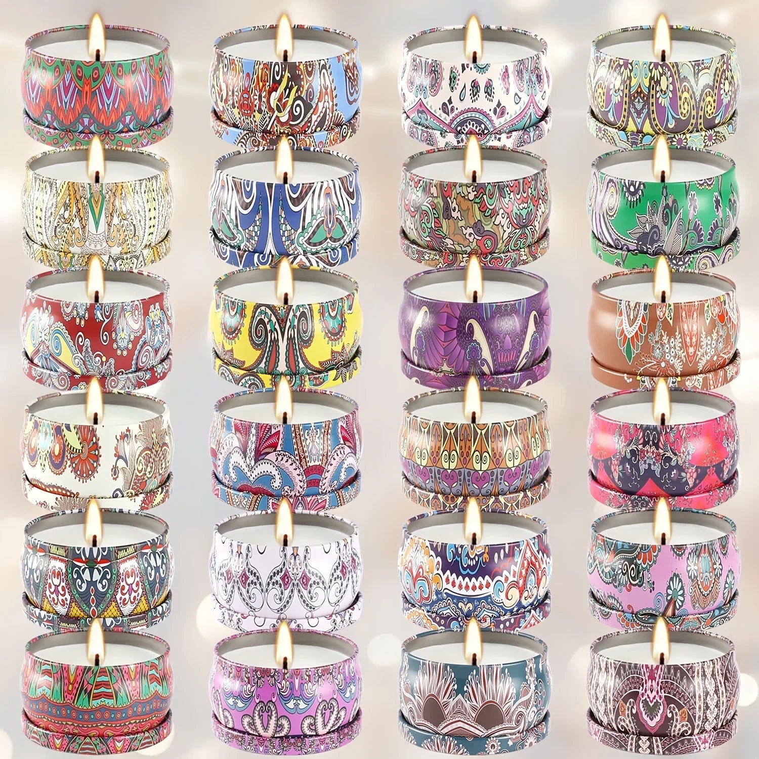 1 Box of S, 6.1*3.81cm[2.4*1.5 Inches]2.5oz *24 Scented Candles, High-quality Soy Wax, Lavender Scent,... - House Of Avana