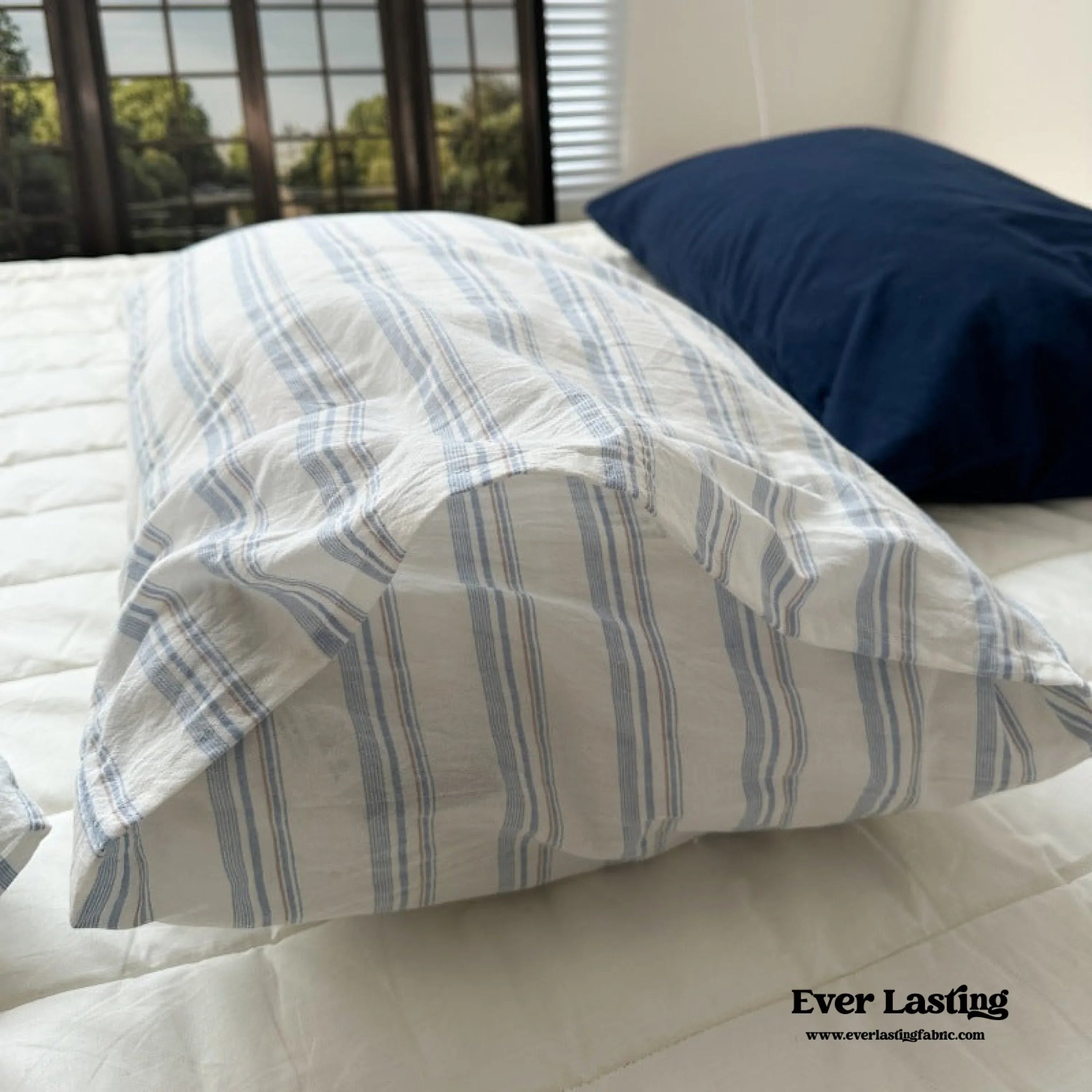 Breezy Stripe Washed Cotton Pillowcases Ever Lasting