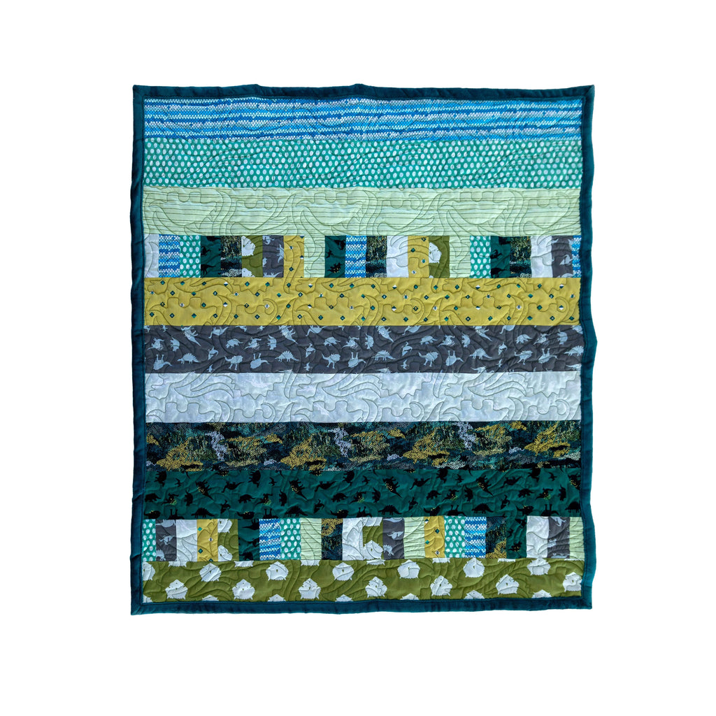 Bricks and Beams Quilt Kit - Dinosaurs Block Party Quilt Co