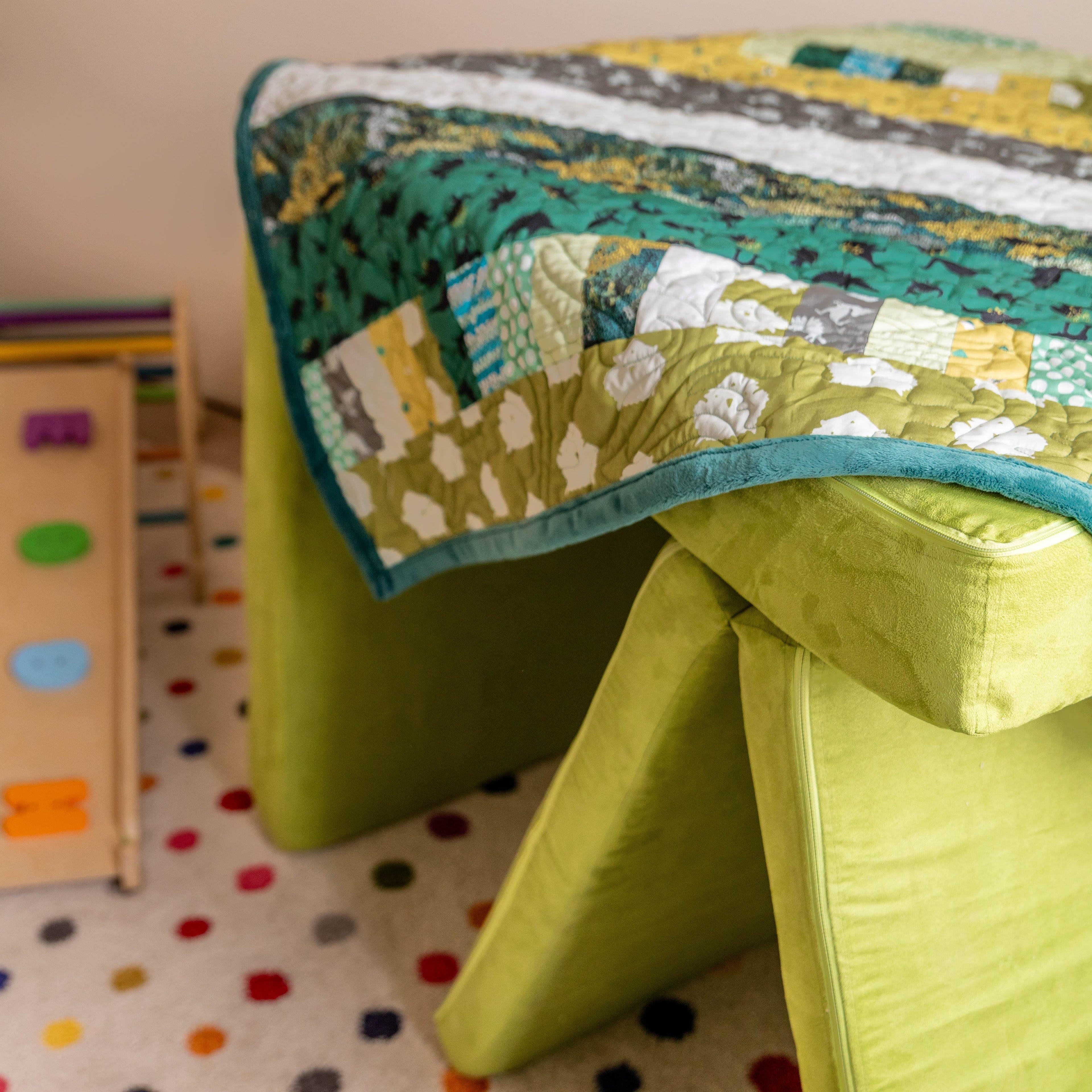 Bricks and Beams Quilt Kit - Dinosaurs Block Party Quilt Co