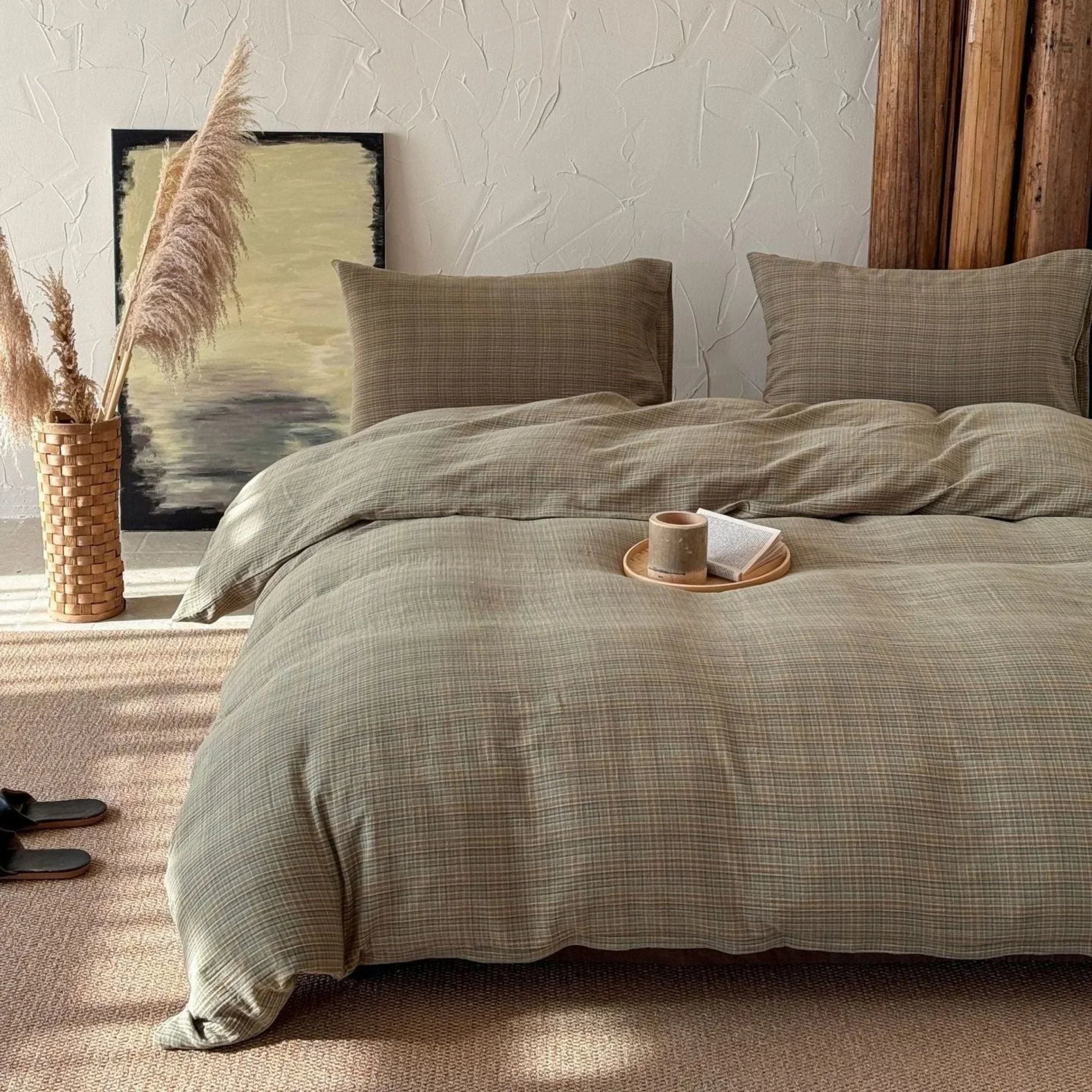 British Vintage Plaid Bedding Set / Black Ever Lasting