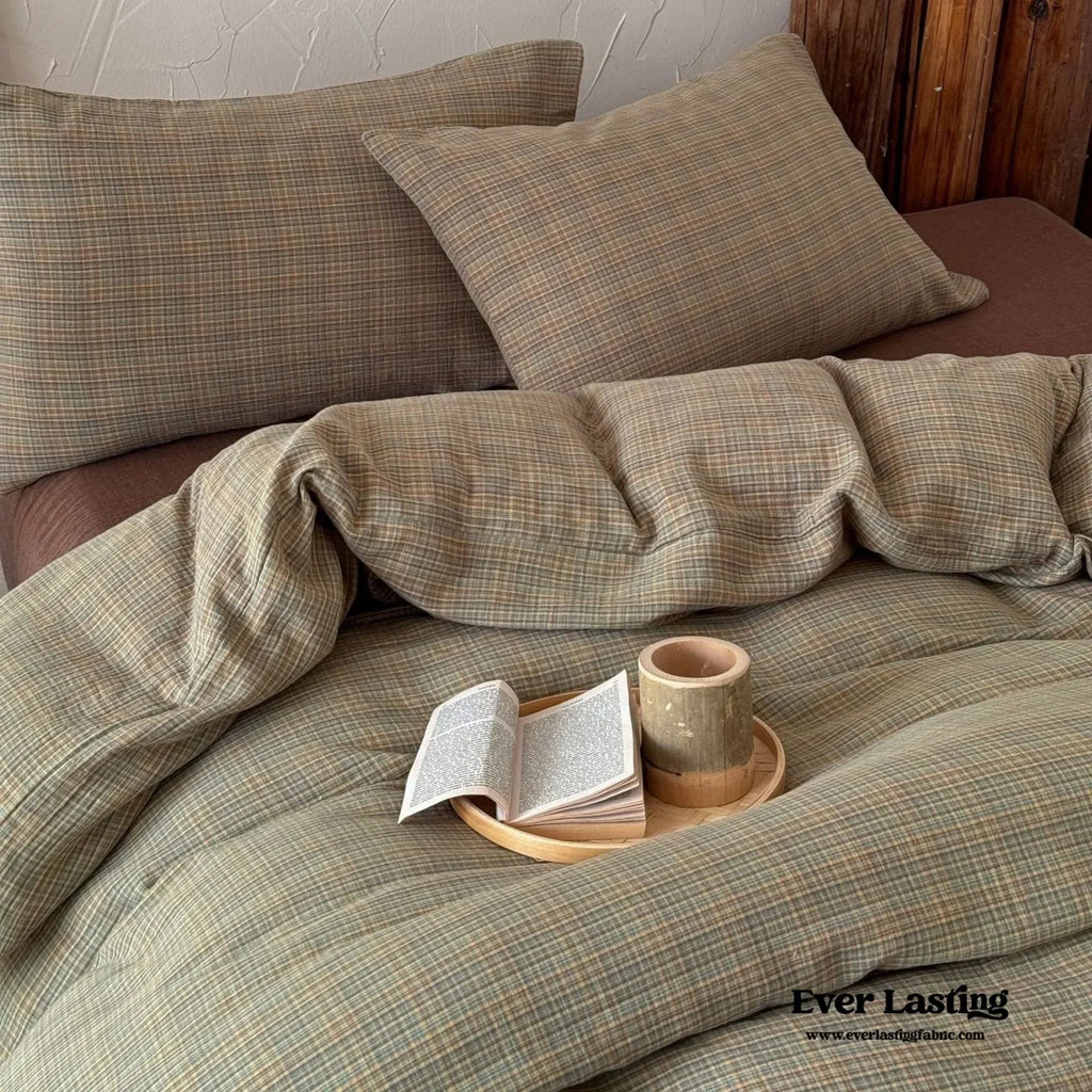 British Vintage Plaid Bedding Set / Black Ever Lasting