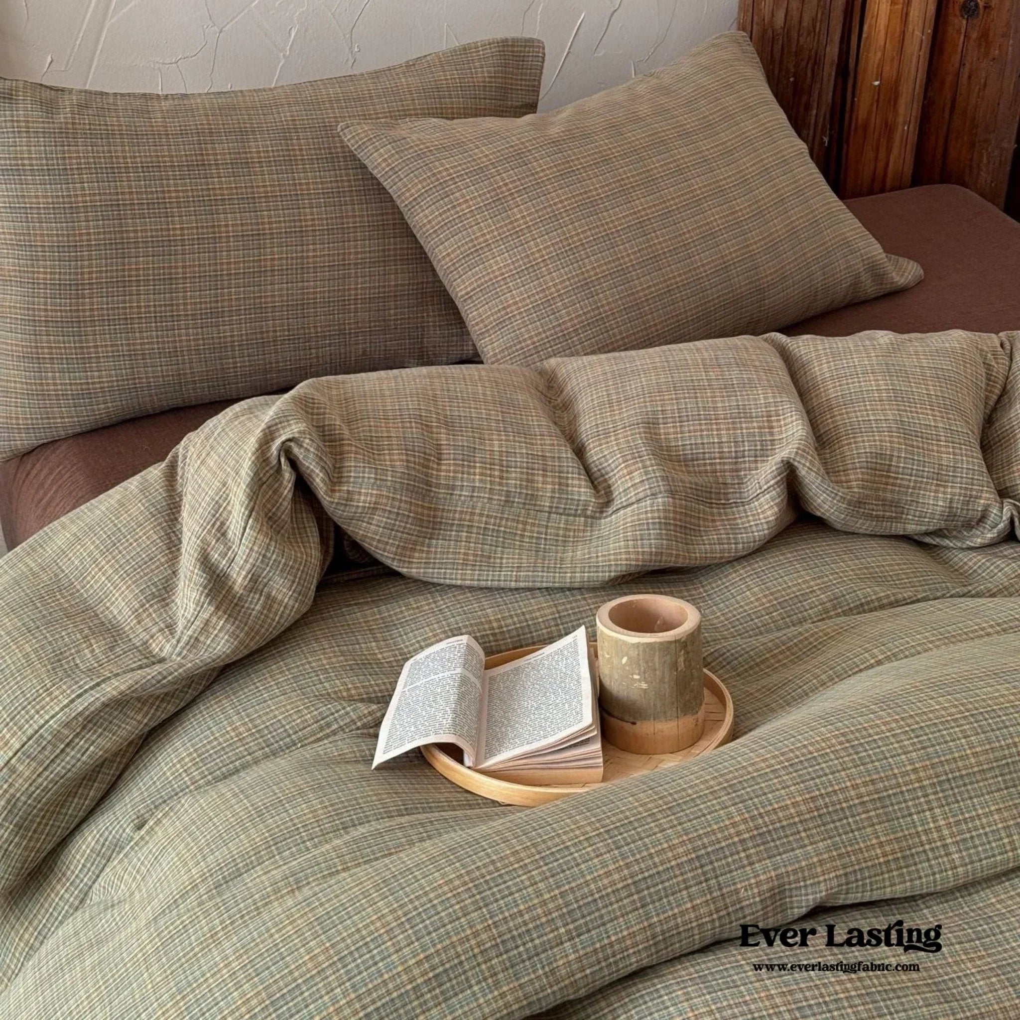 British Vintage Plaid Bedding Set / Black Ever Lasting