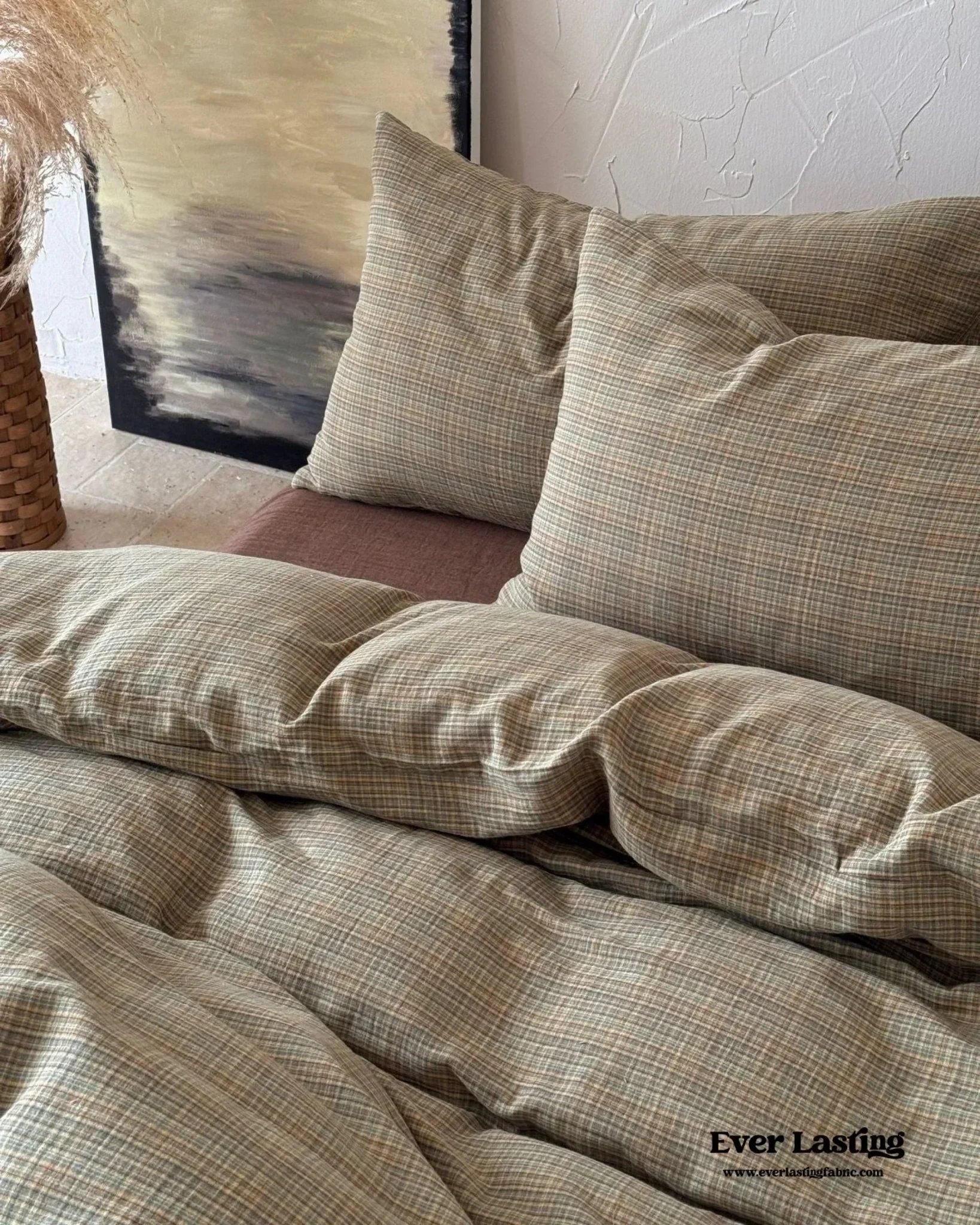 British Vintage Plaid Bedding Set / Black Ever Lasting