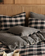 British Vintage Plaid Bedding Set / Black Ever Lasting