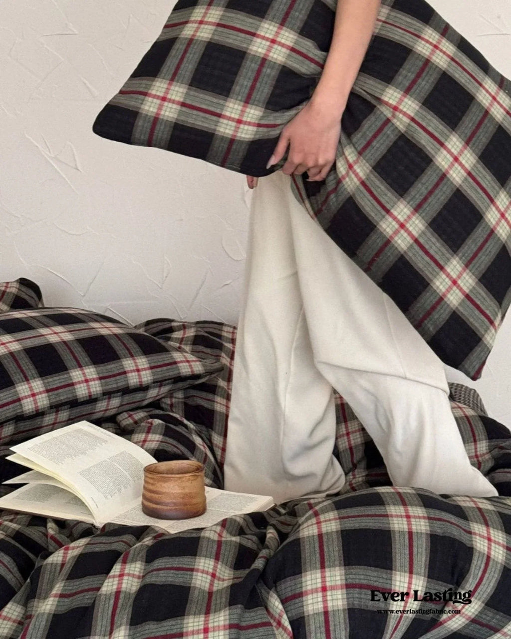 British Vintage Plaid Bedding Set / Black Ever Lasting