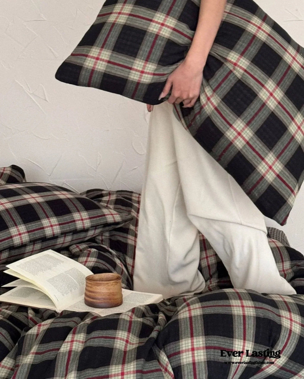 British Vintage Plaid Bedding Set / Brown Ever Lasting