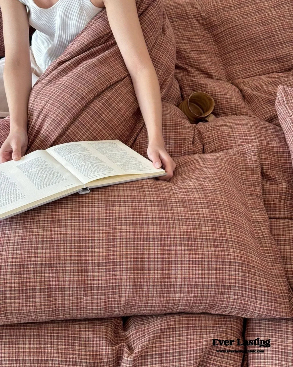 British Vintage Plaid Bedding Set / Brown Ever Lasting