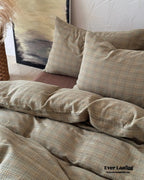 British Vintage Plaid Bedding Set / Brown