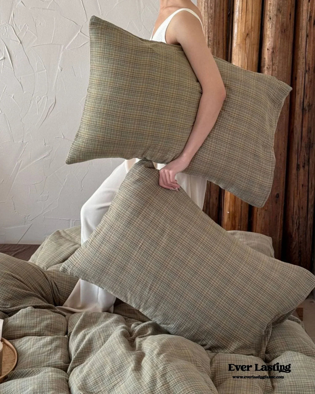 British Vintage Plaid Bedding Set / Brown Ever Lasting