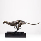Abstract Bronze Leopard Sculpture Modern Art Running Leopard Bronze Statue Casting Cheetah Animal... - House Of Avana