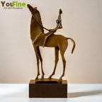 Abstract Modern Art Salvador Dali Woman on Horseback Bronze Statue Animal Bronze Sculptures for Home... - House Of Avana