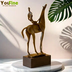 Abstract Modern Art Salvador Dali Woman on Horseback Bronze Statue Animal Bronze Sculptures for Home... - House Of Avana