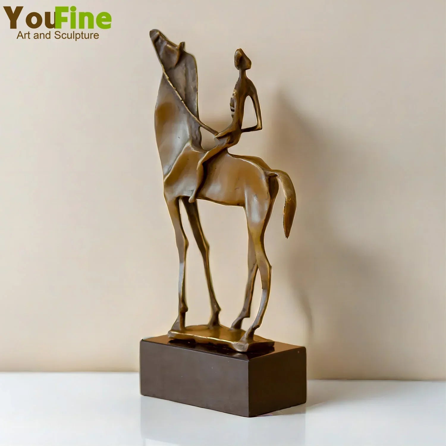Abstract Modern Art Salvador Dali Woman on Horseback Bronze Statue Animal Bronze Sculptures for Home... - House Of Avana