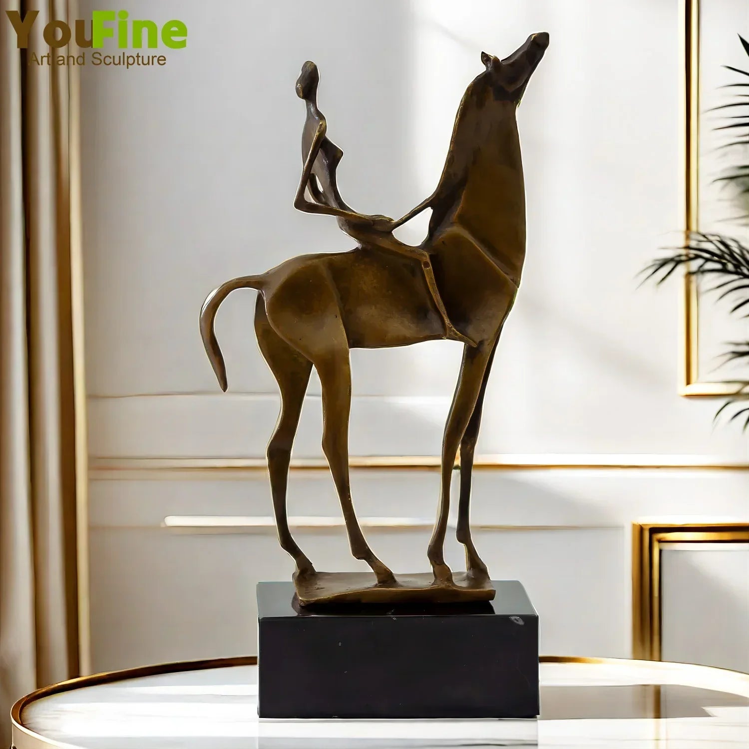 Abstract Modern Art Salvador Dali Woman on Horseback Bronze Statue Animal Bronze Sculptures for Home... - House Of Avana