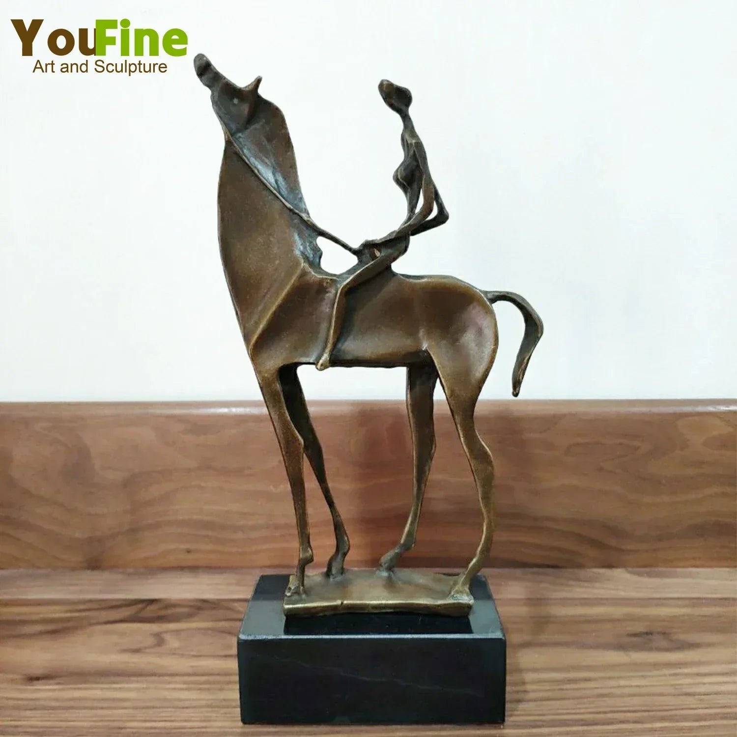 Abstract Modern Art Salvador Dali Woman on Horseback Bronze Statue Animal Bronze Sculptures for Home... - House Of Avana