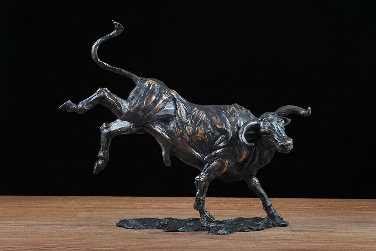 Bronze Bull Statue Abstract Bronze Bull Sculpture Large Animal Ctafts Antique Bronze Bull Figurine for... - House Of Avana