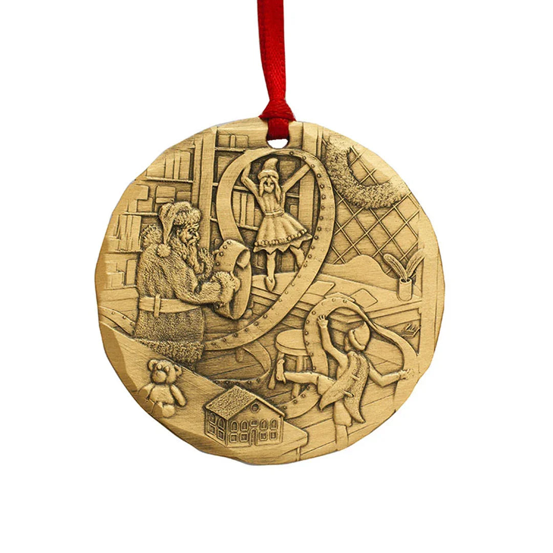 2025 Annual Ornament - Checking It Twice (bronze), side view - House Of Avana