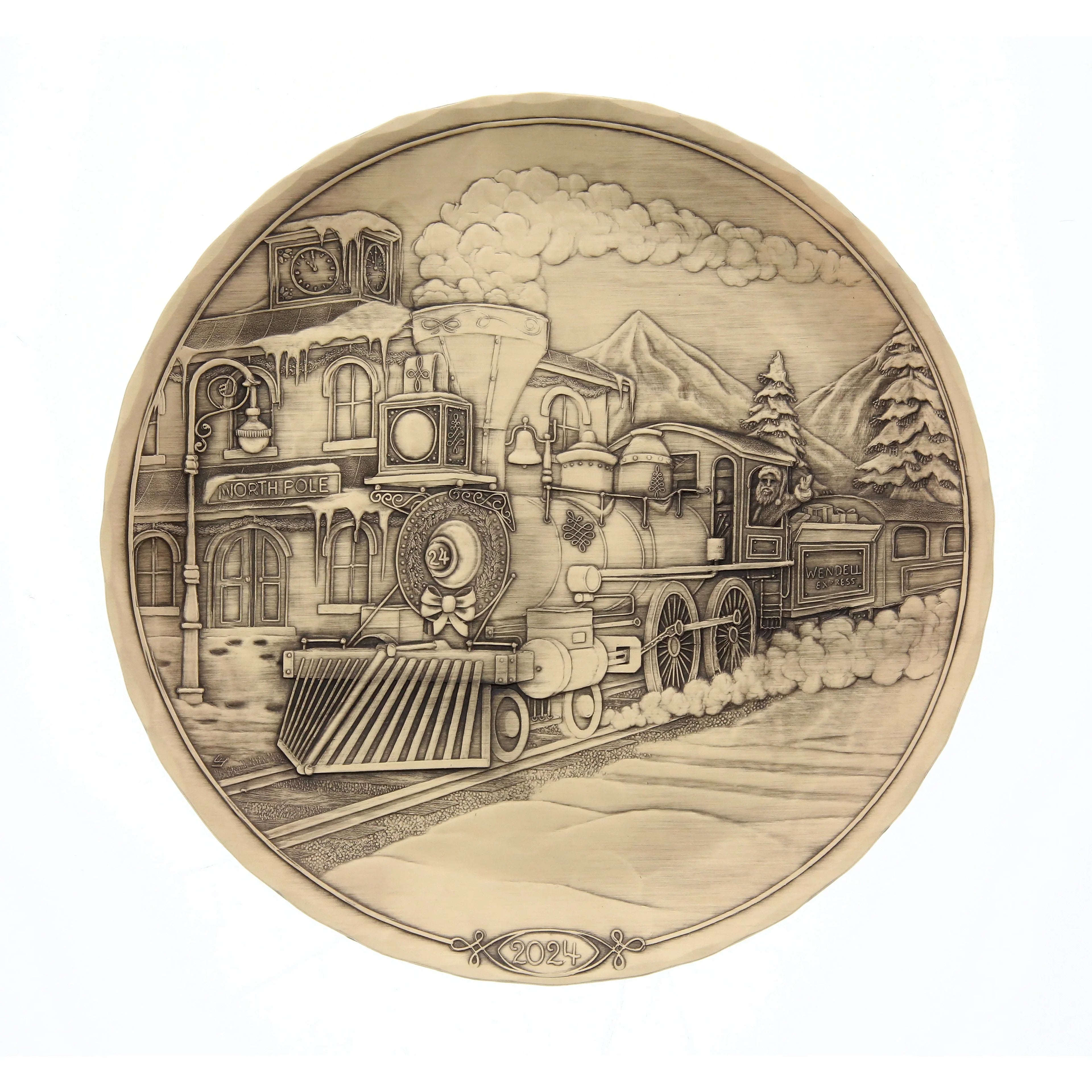 2024 Annual Plate- the Wendell Express (bronze), back view - House Of Avana