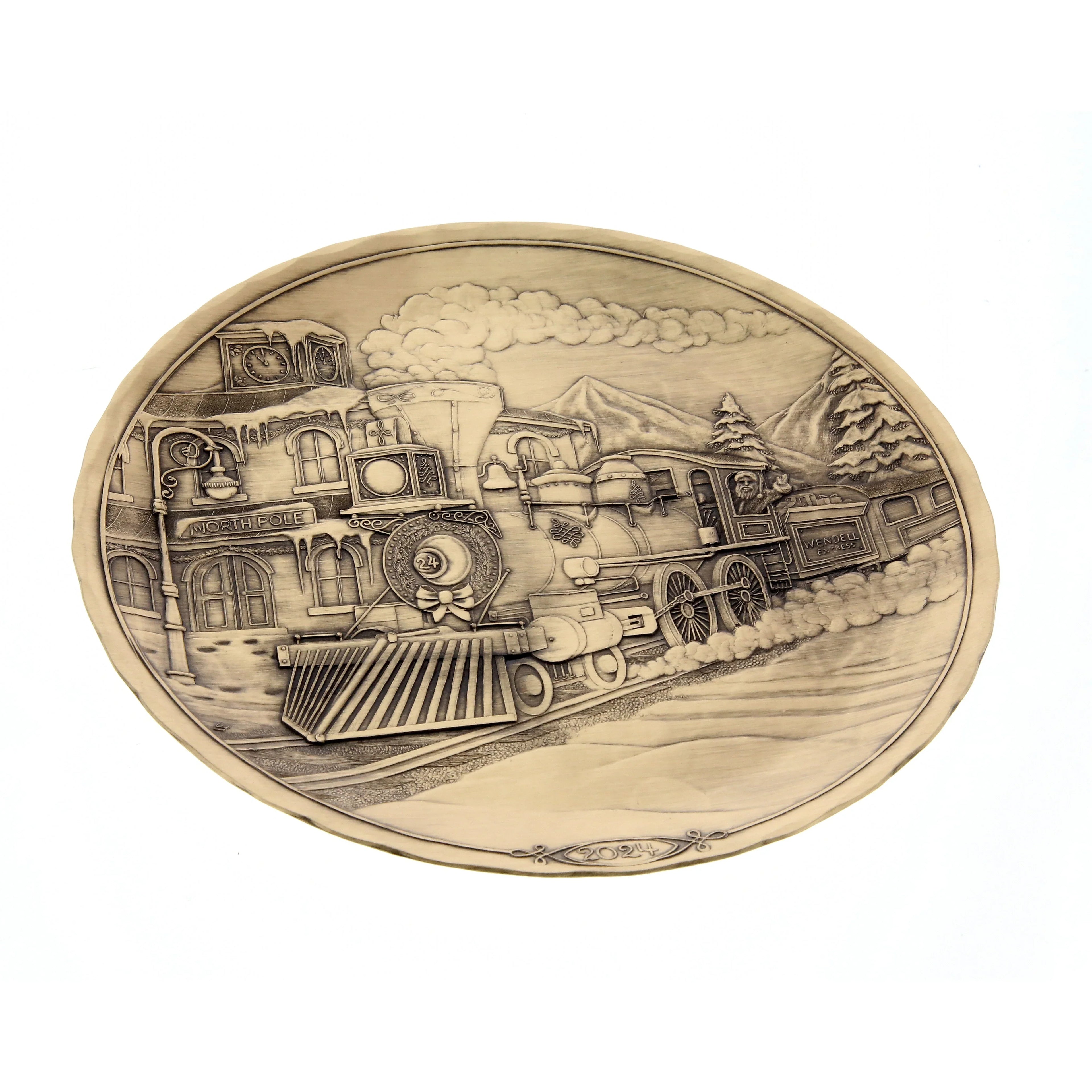 2024 Annual Plate- the Wendell Express (bronze), side view - House Of Avana