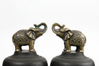Bronze miniature elephant figurines, intricate details, metallic finish - House of Avana