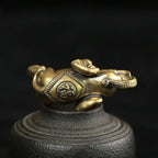 Bronze miniature elephant figurines, intricate details, metallic finish - House of Avana