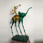 Bronze elephant sculpture with triumphant pose, bronze casting, detailed trunk - House of Avana