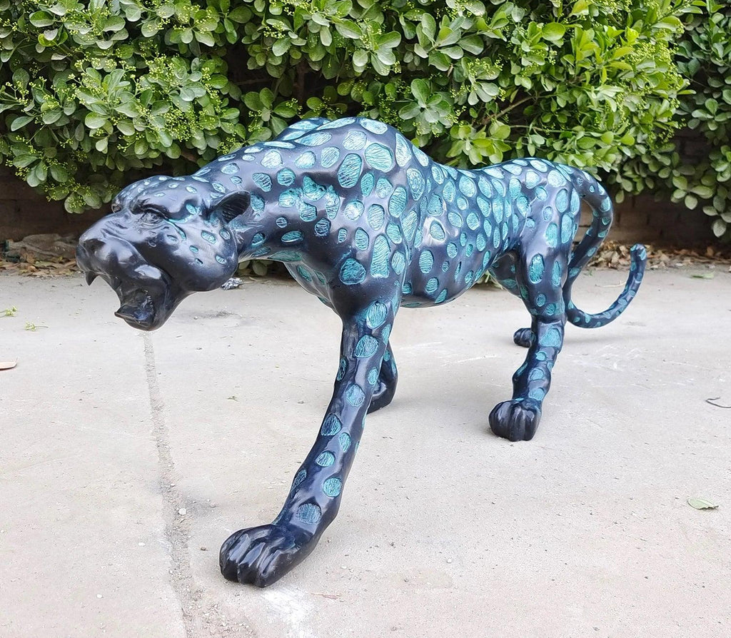 Bronze Leopard Sculpture Hot Casting Bronze Leopard Statues Large Wildlife Animal Crafts for Home Garden... - House Of Avana
