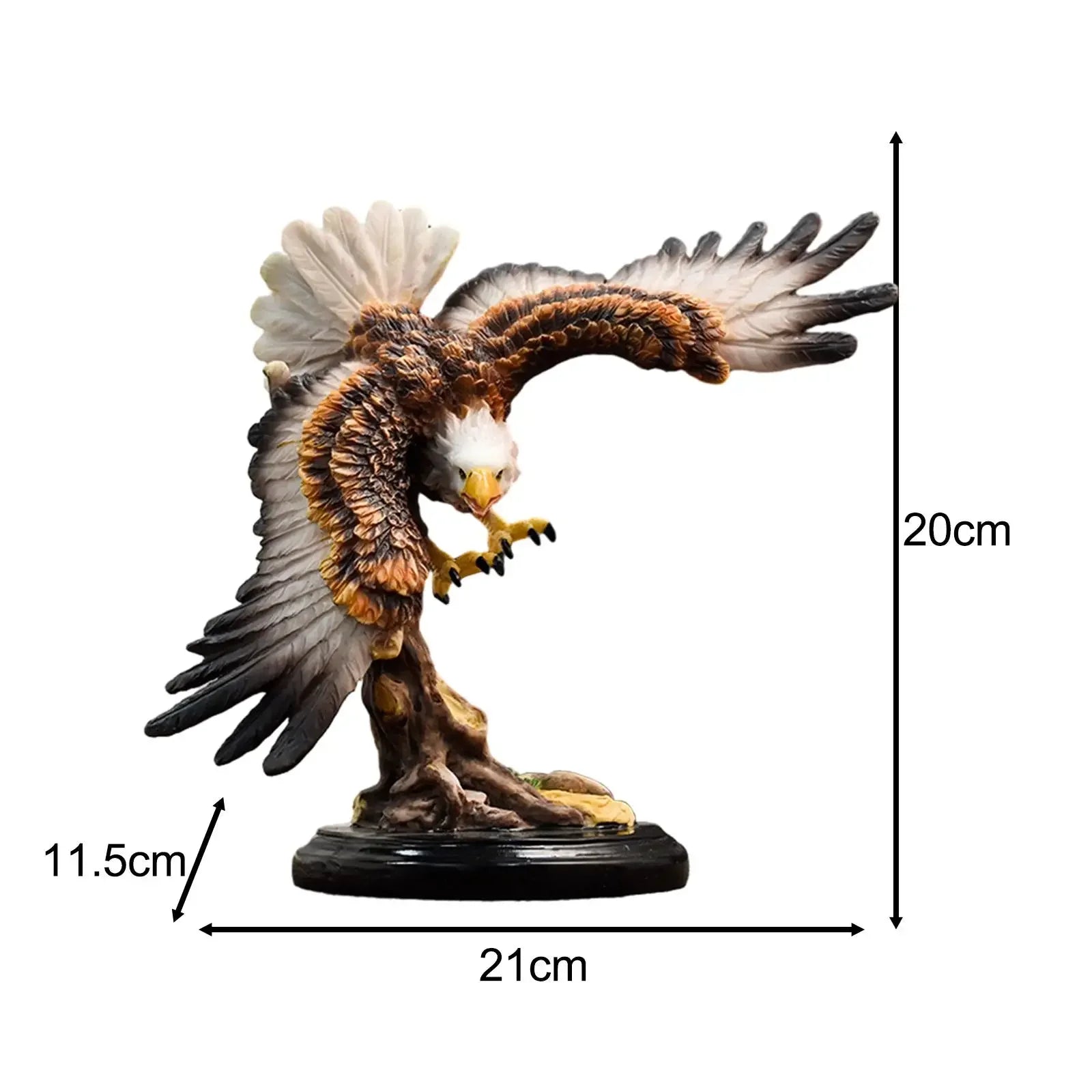 Eagle Sculpture - Bronze Intricate Details, side view - House Of Avana